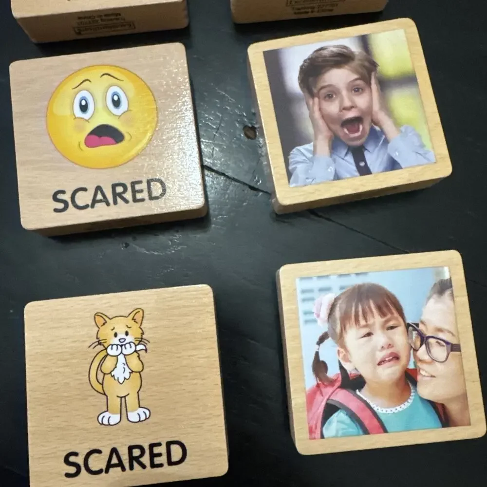 Excellerations Learning Emotions Blocks Set Of 16 Happy Sad Mad Scared 3 X3 In